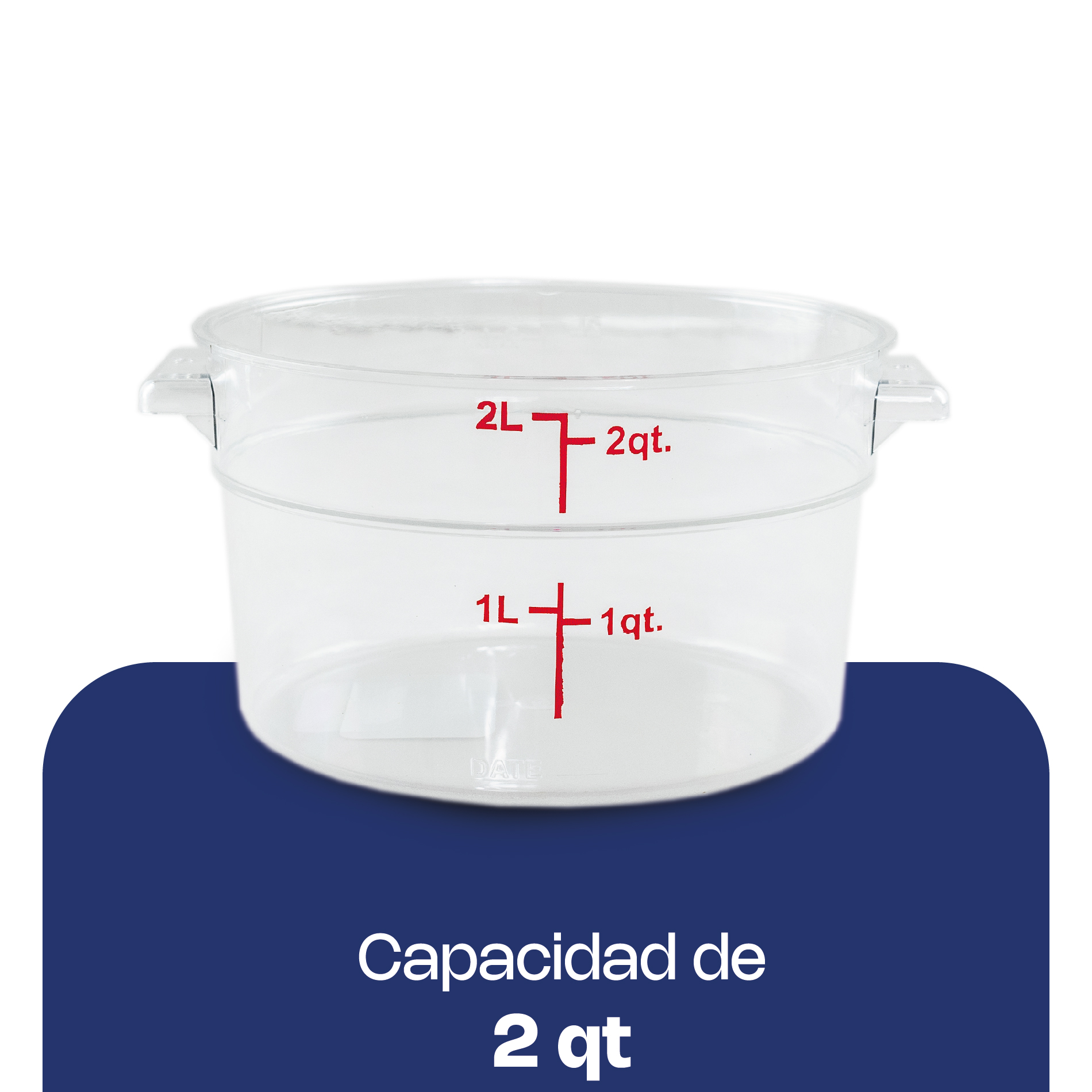 recipiente redondo de policarbonato 2 qt recipiente redondo de policarbonato 2 qt